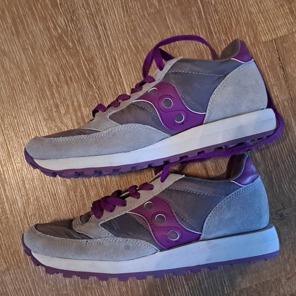 Saucony Grey and Purple Jazz Sneakers - Picture 4 of 7
